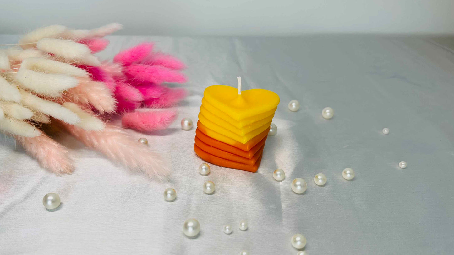 Love in Layers Candle – Layered Heart Design in Vibrant Colors, Perfect Romantic & Festive Gift | Candliya