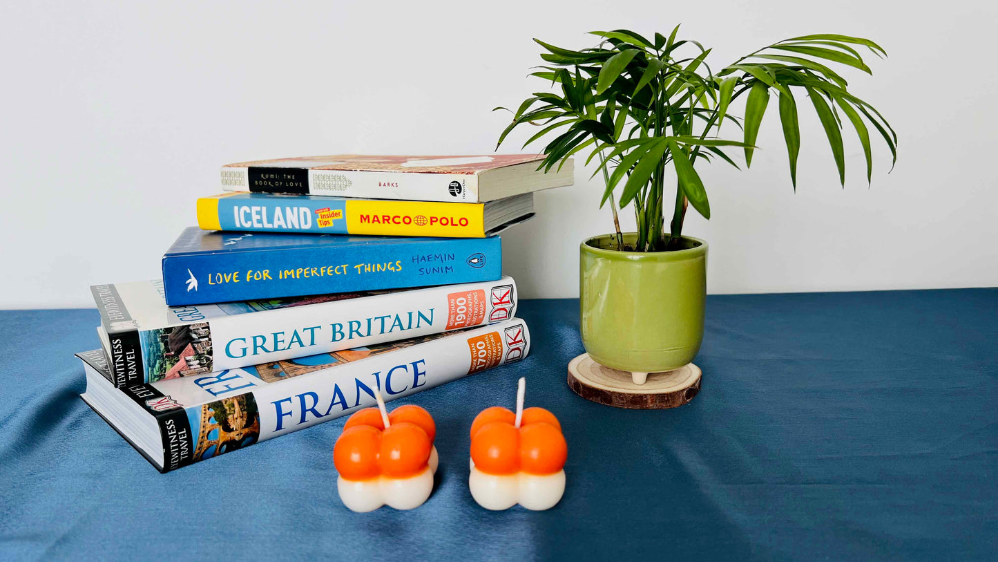 Bubble Block Candle – Modern Minimalist Design with Colorful Two-Tone Bubbles, Fun Home Décor Gift | Candliya