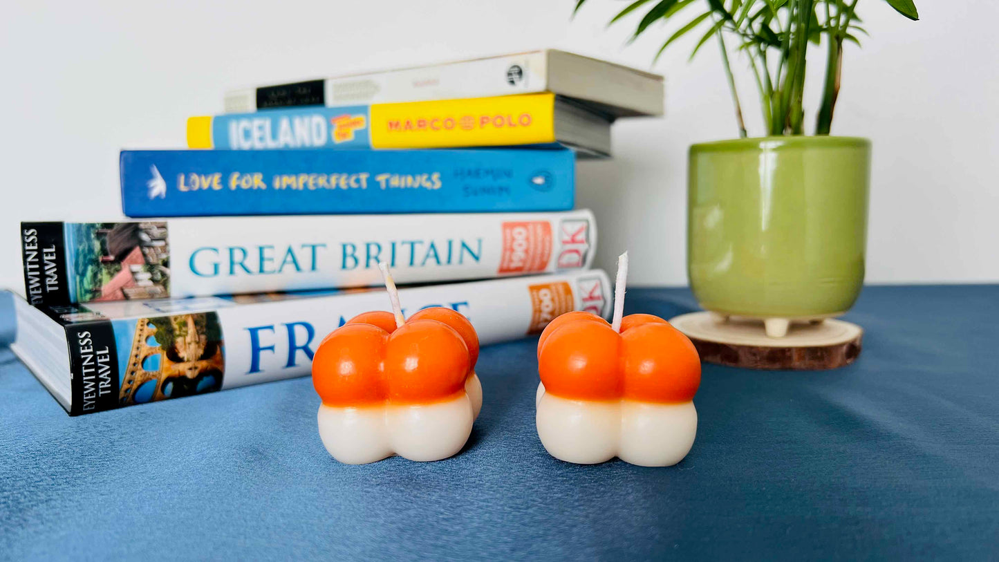 Bubble Block Candle – Modern Minimalist Design with Colorful Two-Tone Bubbles, Fun Home Décor Gift | Candliya