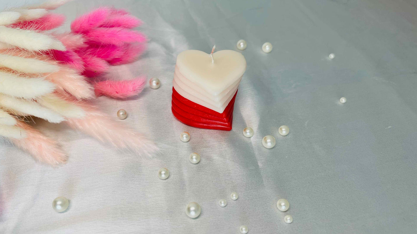 Love in Layers Candle – Layered Heart Design in Vibrant Colors, Perfect Romantic & Festive Gift | Candliya
