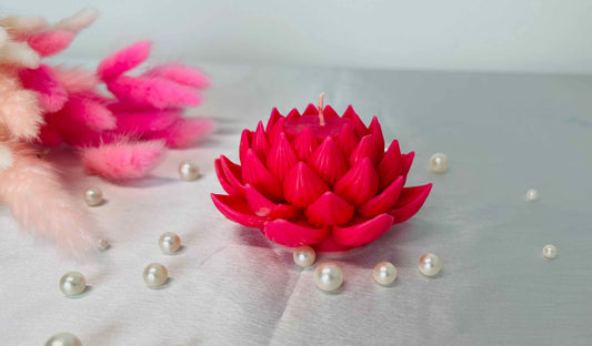 Blossoming Lotus Candle – Handcrafted Soft Pink Lotus Bloom, Serene Décor & Mindful Gift | Candliya