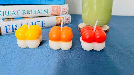 Bubble Block Candle – Modern Minimalist Design with Colorful Two-Tone Bubbles, Fun Home Décor Gift | Candliya
